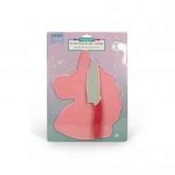 HANDSTAND KITCHEN JUST FOR KIDS UNICORN CUTTING BOARD & KID SAFE KNIFE SET