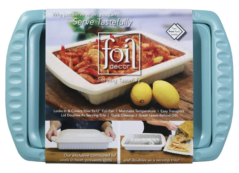 FOIL DECOR CASSEROLE DISH, BLUE 1 FOIL DECOR CASSEROLE DISH, BLUE