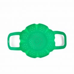 BROWNE USA CUISIPRO SILICONE VEGETABLE STEAMER, GREEN KITCHEN TOOLS