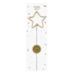 TOPS MALIBU PAPER PRODUCTS GOLD SPARKLER PARTY CANDLE, STAR