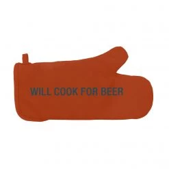 About Face Designs WILL COOK FOR BEER GRILL MITT OUTDOOR COOKING