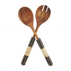 MUDPIE SERVEWARE BLACK WOVEN SERVING UTENSILS