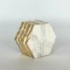 THE ROYAL STANDARD VERNAZZA MARBLE COASTERS, WHITE/GOLD SERVEWARE