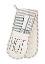 MUDPIE BISTRO DOUBLE OVEN MITT & TOWEL SET LINENS