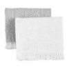 MUDPIE WOVEN HAND TOWEL SET, WHITE LINENS