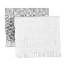 MUDPIE WOVEN HAND TOWEL SET, WHITE LINENS