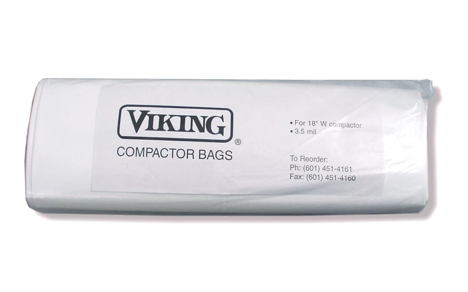 VIKING RANGE CORP VIKING 18" TRASH COMPACTOR BAGS & TIES (Case Of 180) - TCBC 1 VIKING RANGE CORP VIKING 18" TRASH COMPACTOR BAGS & TIES (Case Of 180) - TCBC