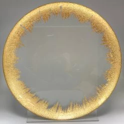 THE ROYAL STANDARD NAPLES GLASS PLATTER, GOLD