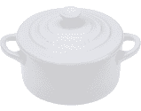 LE CREUSET/SCREWPULL MINI WHITE COCOTTE