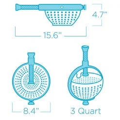 DREAM FARM KITCHEN TOOLS SPINA SPIN AND STRAIN COLANDER