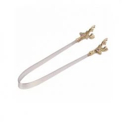 INDIA HANDICRAFTS GILDED DEER ICE TONG SERVEWARE