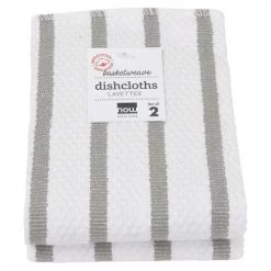 NOW DESIGNS BASKETWEAVE DISH CLOTH SET, GREY