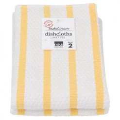 NOW DESIGNS BASKETWEAVE DISH CLOTH SET, LEMON
