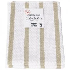 NOW DESIGNS BASKETWEAVE DISH CLOTH SET, SANDSTONE