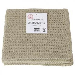 NOW DESIGNS LINENS HOMESPUN DISH CLOTH SET, SANDSTONE