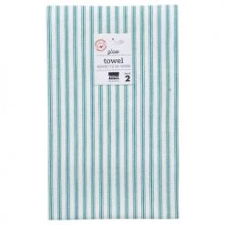 NOW DESIGNS LINENS PEACOCK GLASS TOWEL S/2
