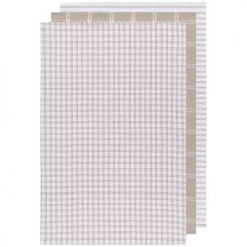 NOW DESIGNS LINENS TIC TAC TOE TOWEL SET, SANDSTONE