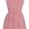 NOW DESIGNS LINENS RED GINGHAM APRON