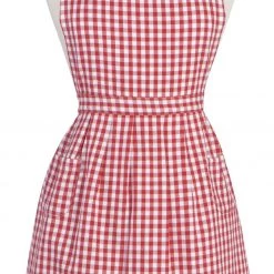NOW DESIGNS LINENS RED GINGHAM APRON