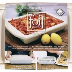 FOIL DECOR CASSEROLE DISH, WHITE